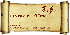 Blaustein József névjegykártya